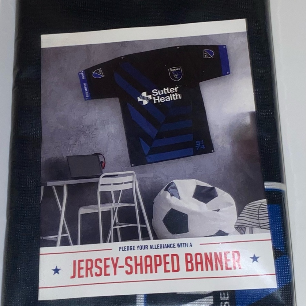 San Jose Earthquakes MLS Soccer Big Jersey Banner - 57” x 45”